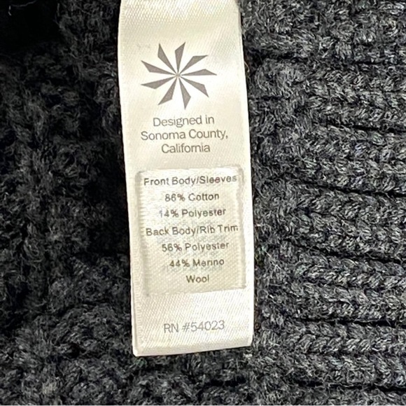 Athleta Madera Chunky Cable Knit Merino Wool Pullover Sweatshirt Gray Women's M - Picture 7 of 11